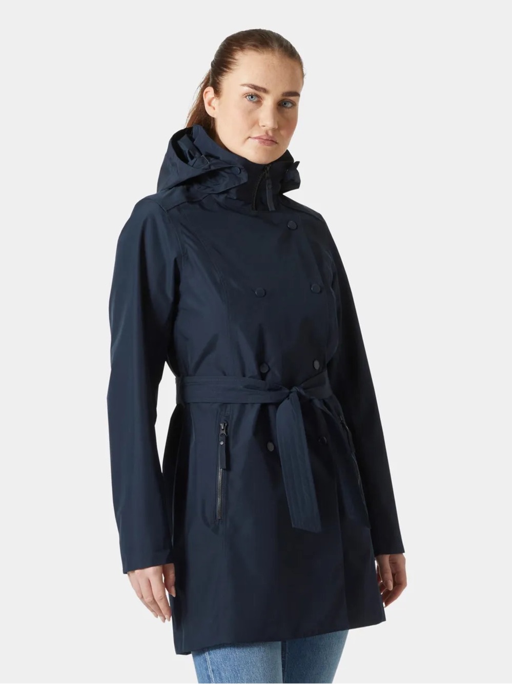 Helly Hansen Welsey Trench Coat*** Navy with hot pink lining size S